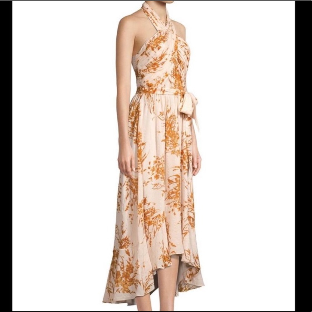 joie Arney peach cream A-line dress